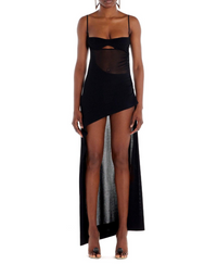 Robe asymétrique en maille - Black