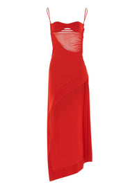RED // Asymmetrical knitted dress