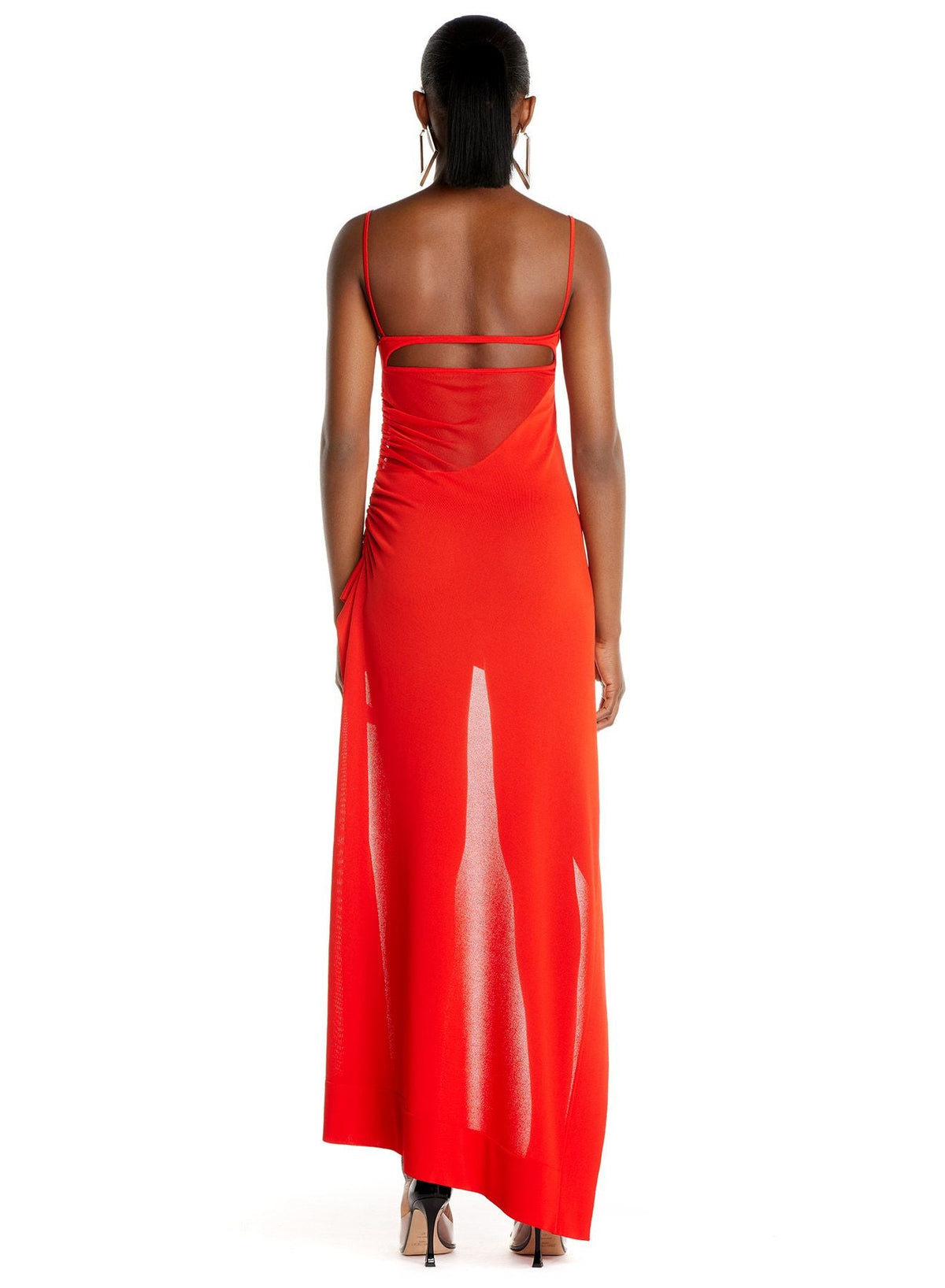 RED // Asymmetrical knitted dress