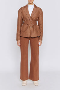 CHESTNUT & ECRU ANDY FLECK BICO blazer ceinturé oversize