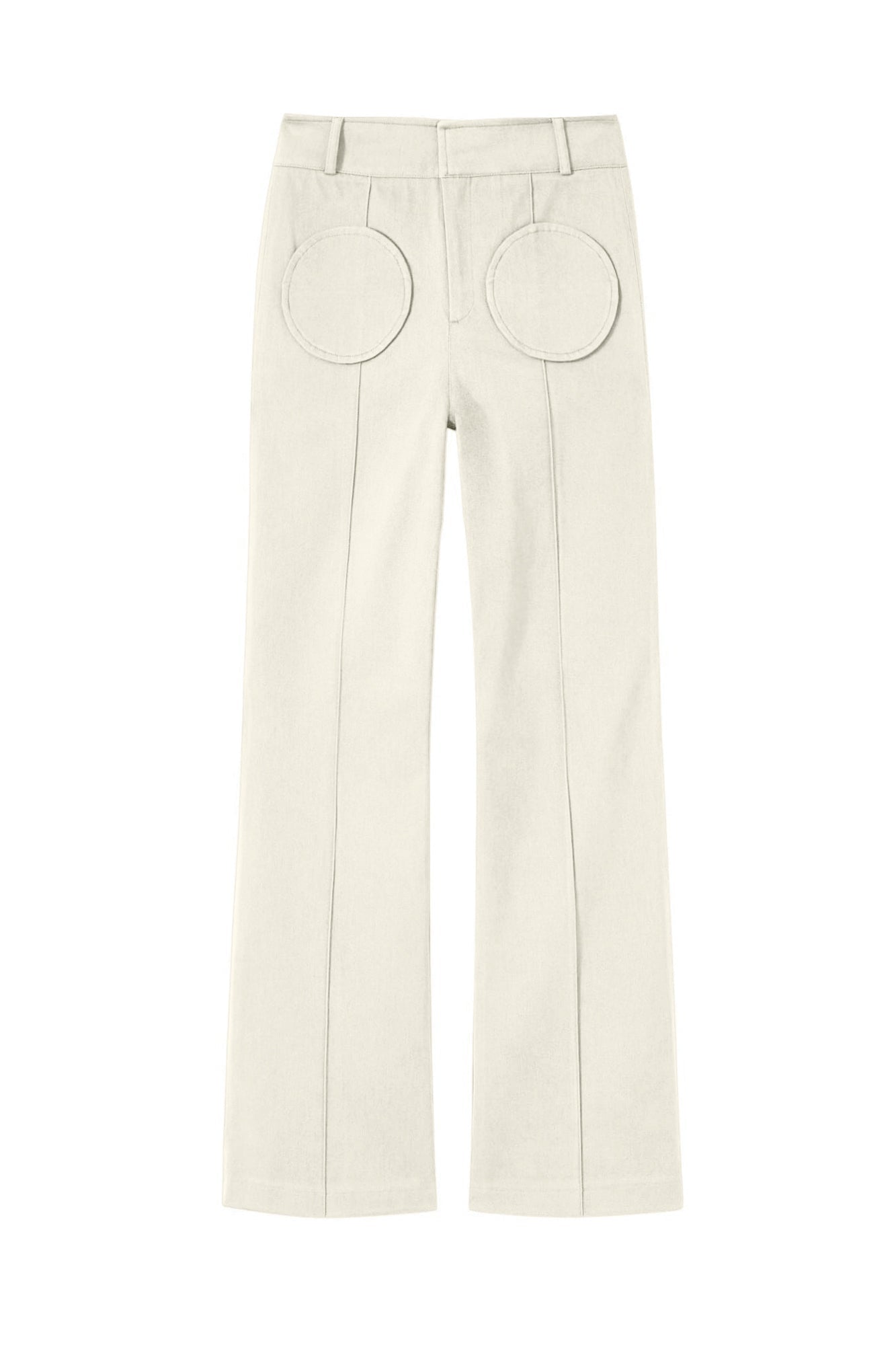 ECRU YOSHI FLECK pantalon évasé en coton