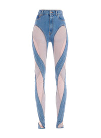MEDIUM BLUE / NUDE 01 // Spiral mesh denim
