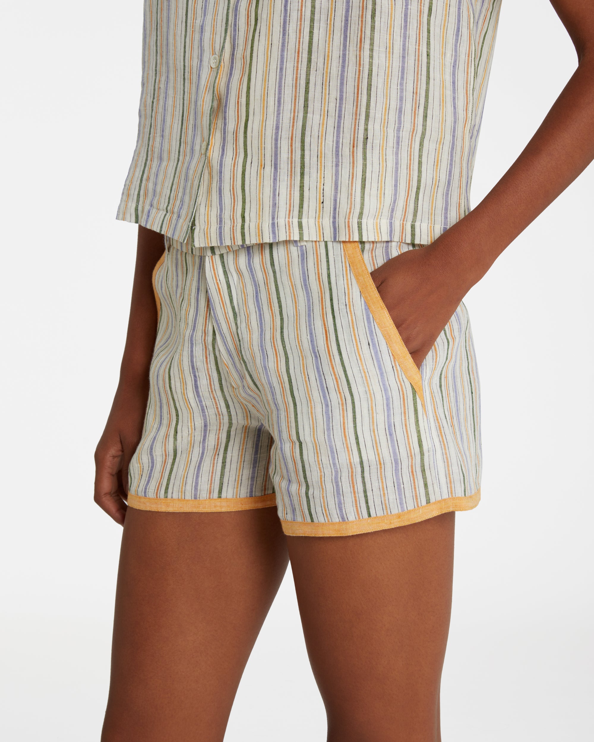 Short à rayures - Yellow & Green