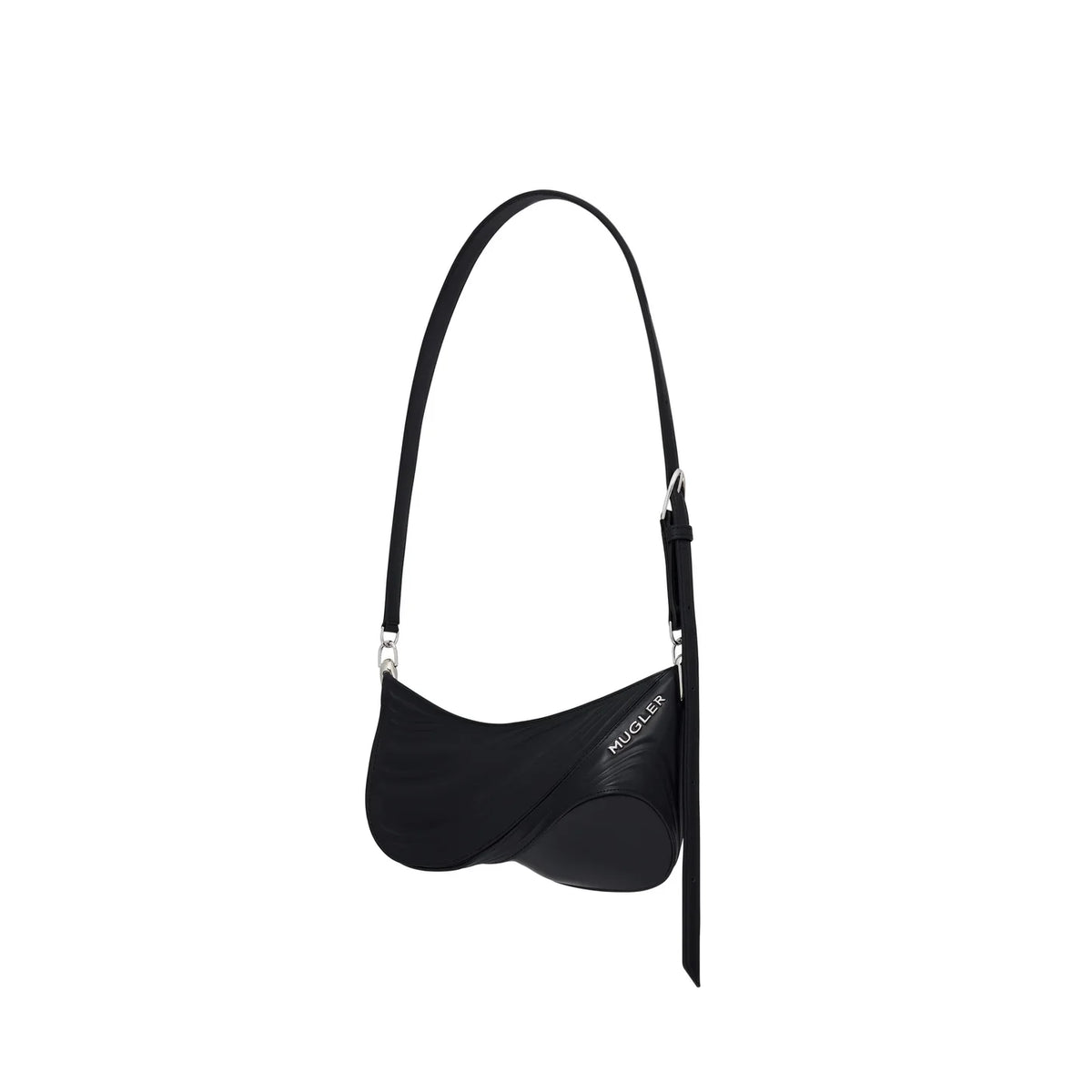 Petit sac Spiral Curve 01 en cuir embossé - Black