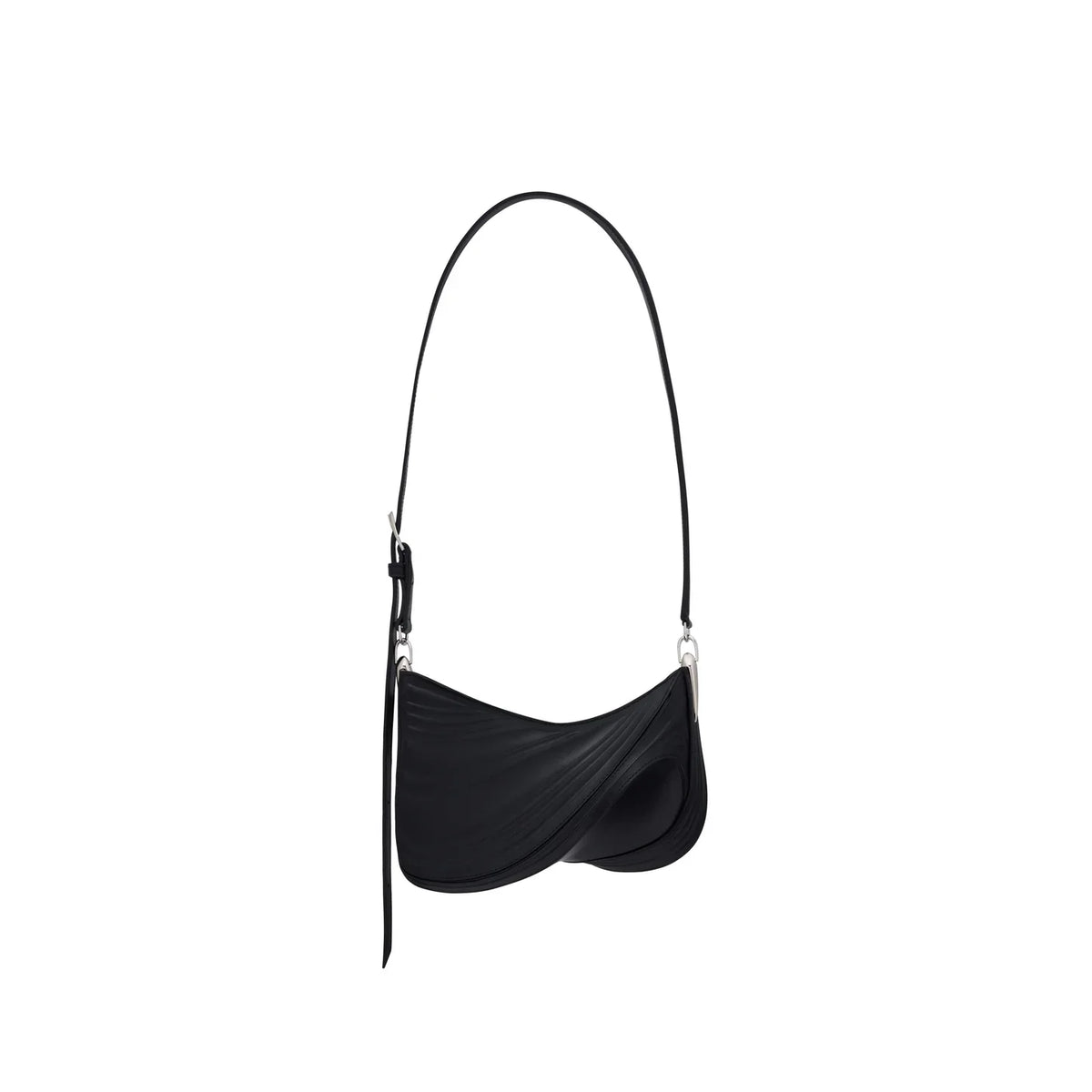 Petit sac Spiral Curve 01 en cuir embossé - Black