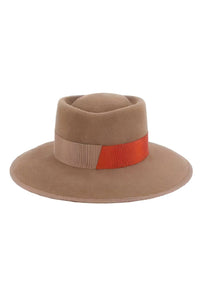 BEIGE & RUST GERHARD FELT chapeau de feutre à larges bords