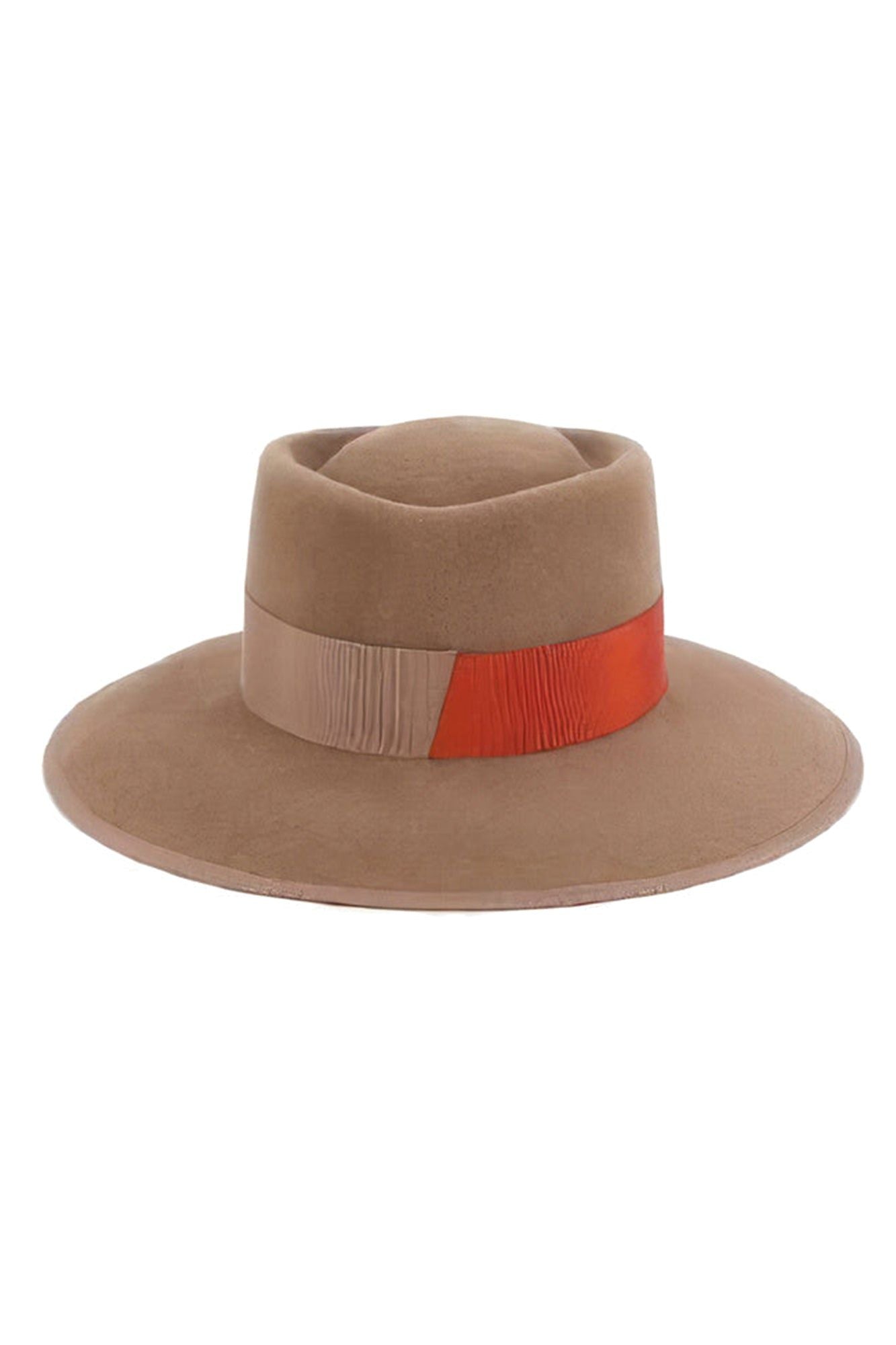 BEIGE & RUST GERHARD FELT chapeau de feutre à larges bords