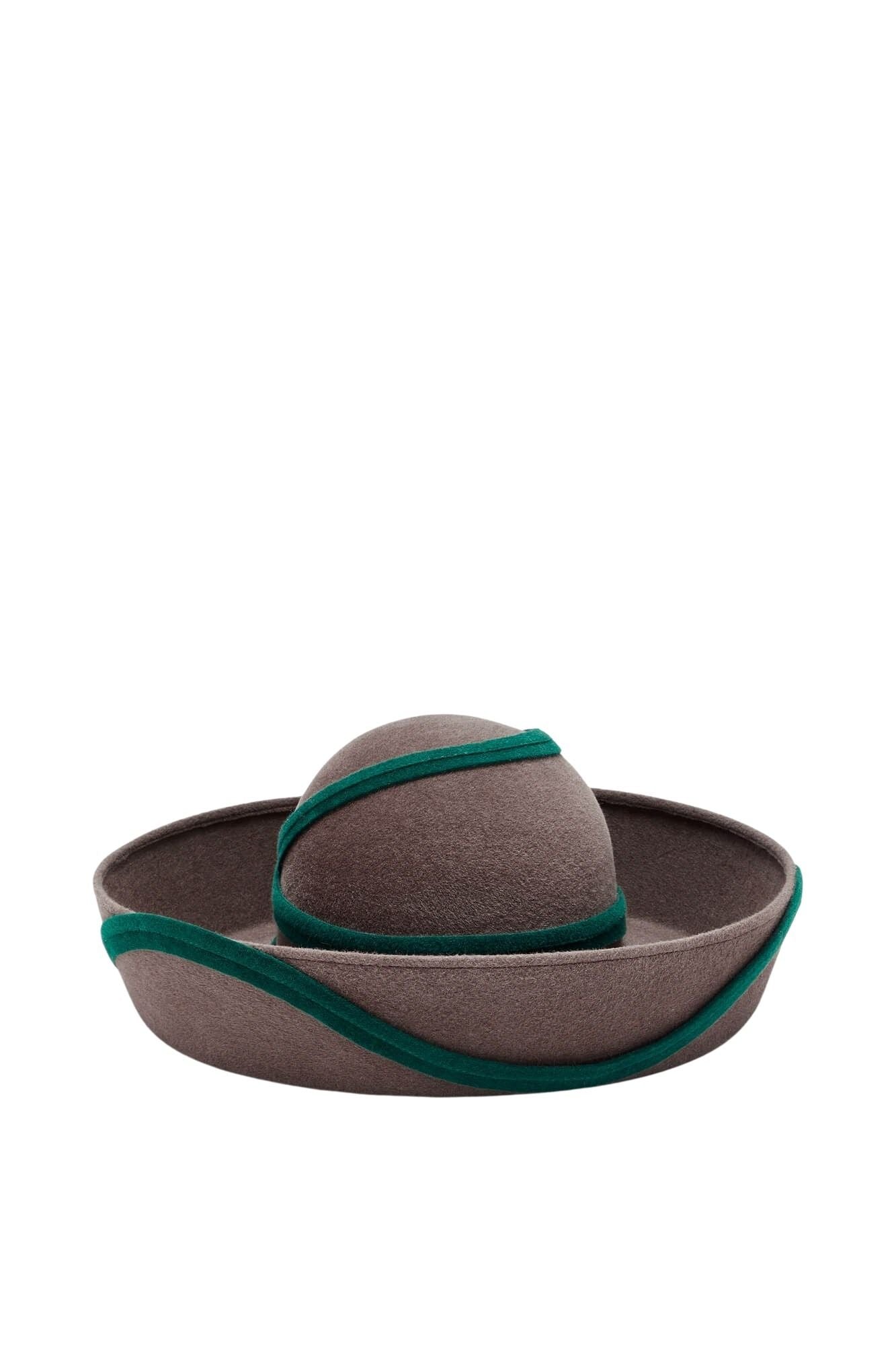 TAUPE & FOREST SIGMAR FELT chapeau en feutre avec détail de vague