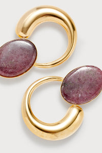 DUSTY ROSE SONIA MOON PIERCING Boucles d'oreilles asymétriques en pierre