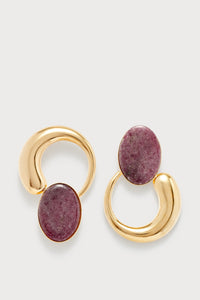 DUSTY ROSE SONIA MOON PIERCING Boucles d'oreilles asymétriques en pierre