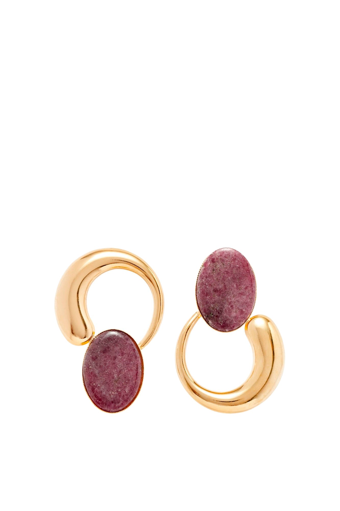 DUSTY ROSE SONIA MOON PIERCING Boucles d'oreilles asymétriques en pierre