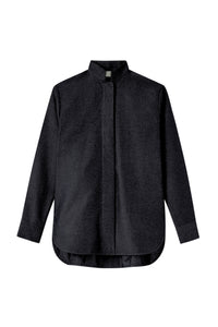 13qty RELIQUAT 75€ / BLACK ROBERT SHIRT Chemise à col montant