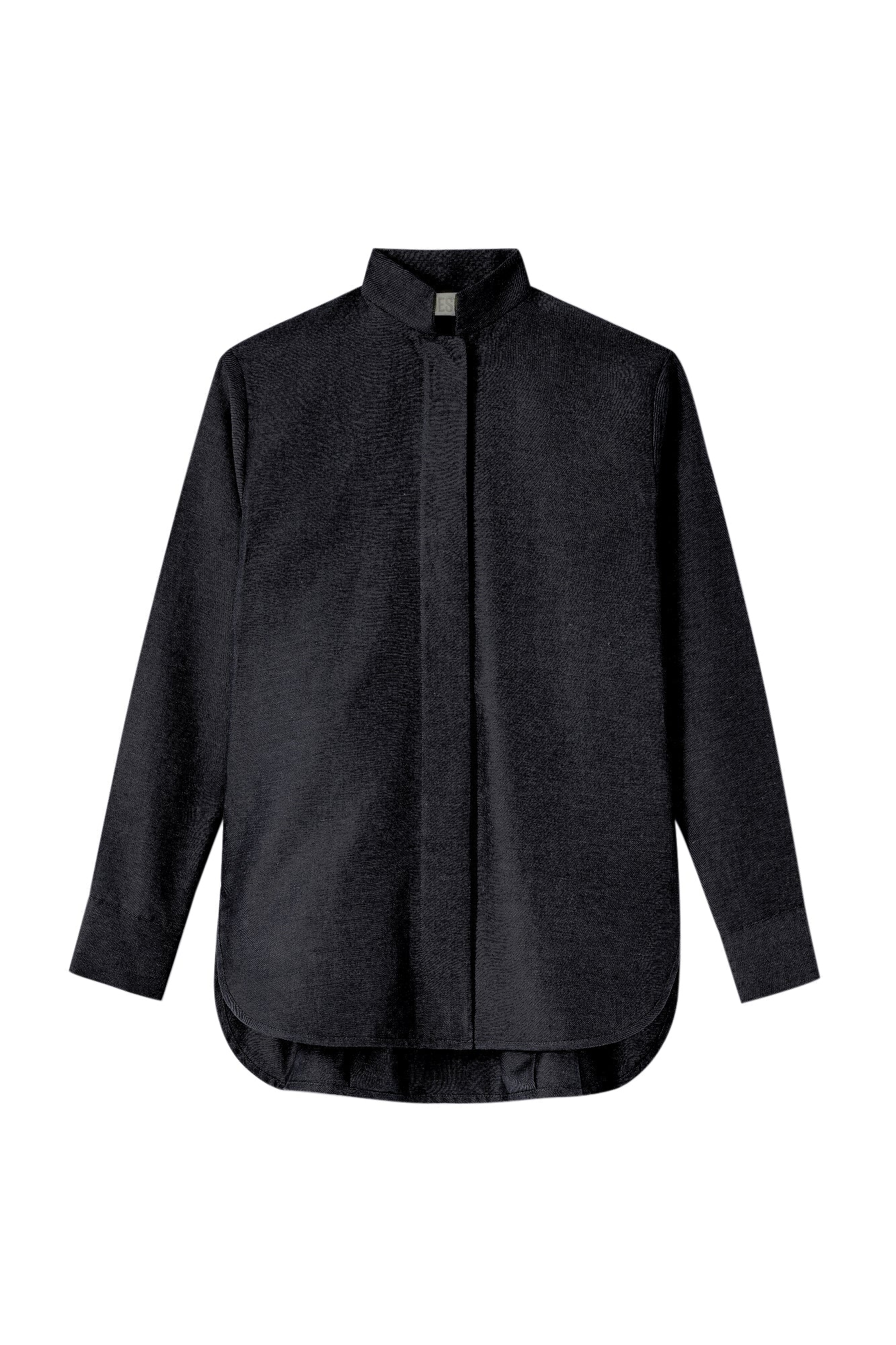 13qty RELIQUAT 75€ / BLACK ROBERT SHIRT Chemise à col montant