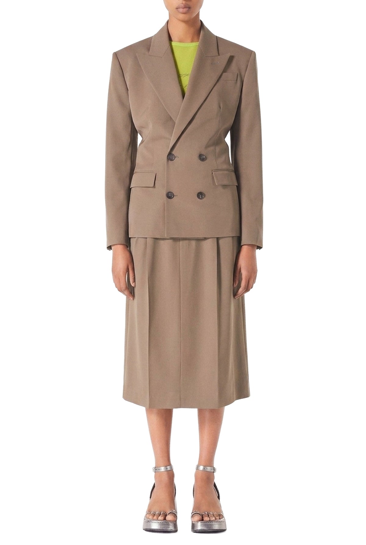 Blazer à poches en laine - Khaki