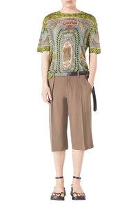 Bermuda à pinces en laine - Khaki