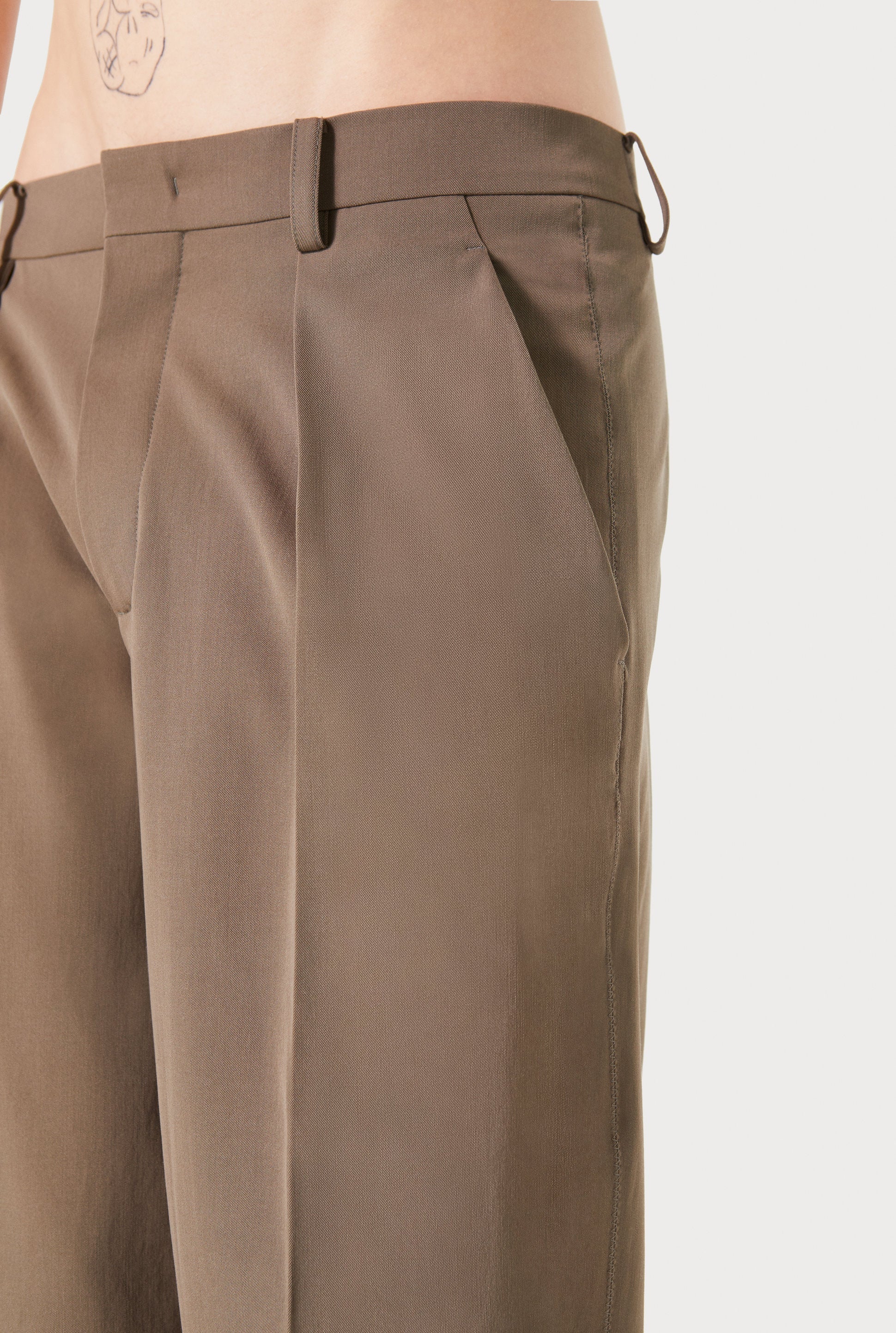 Bermuda à pinces en laine - Khaki