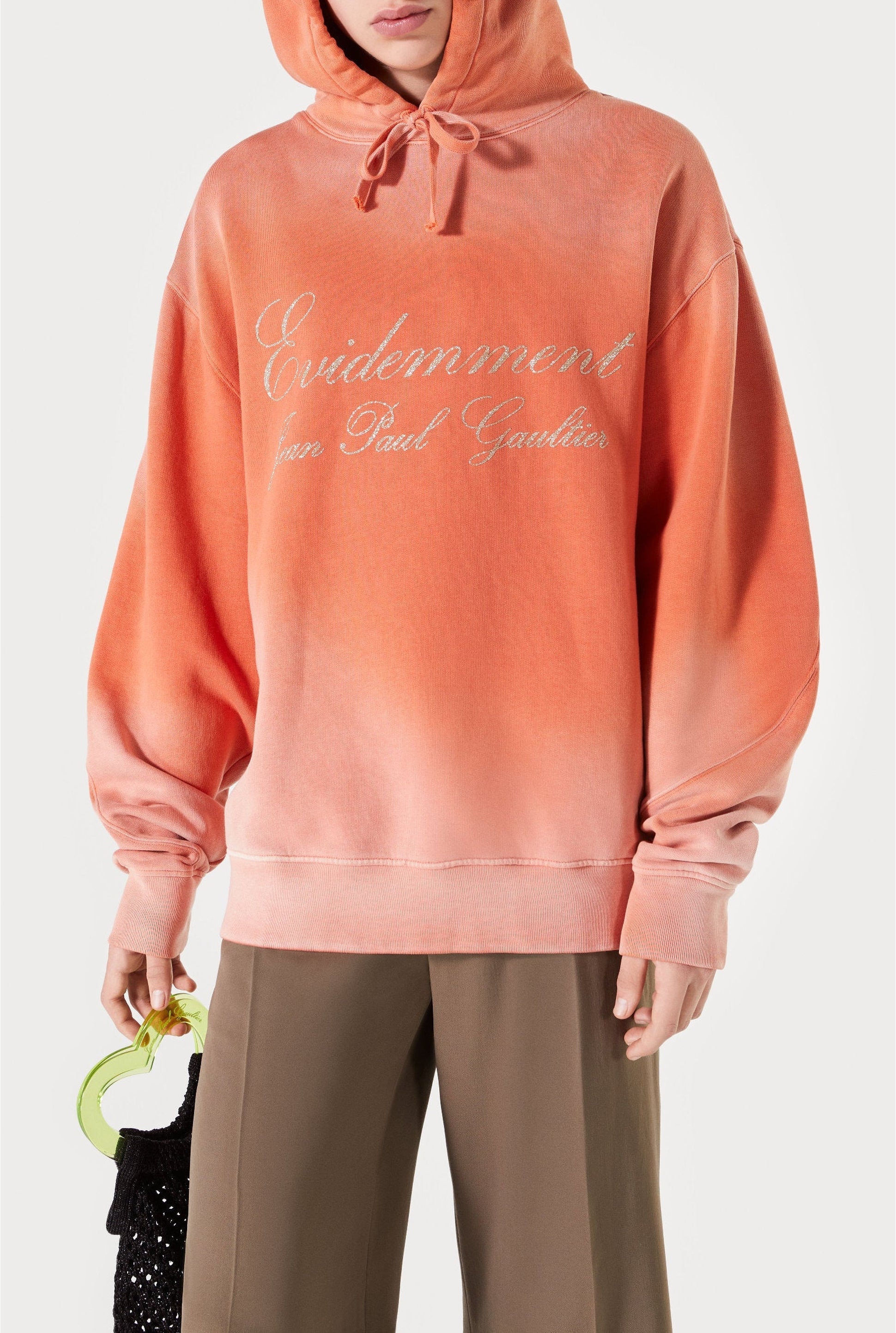 Sweat à capuche Évidemment tie and dye - Orange Bleached