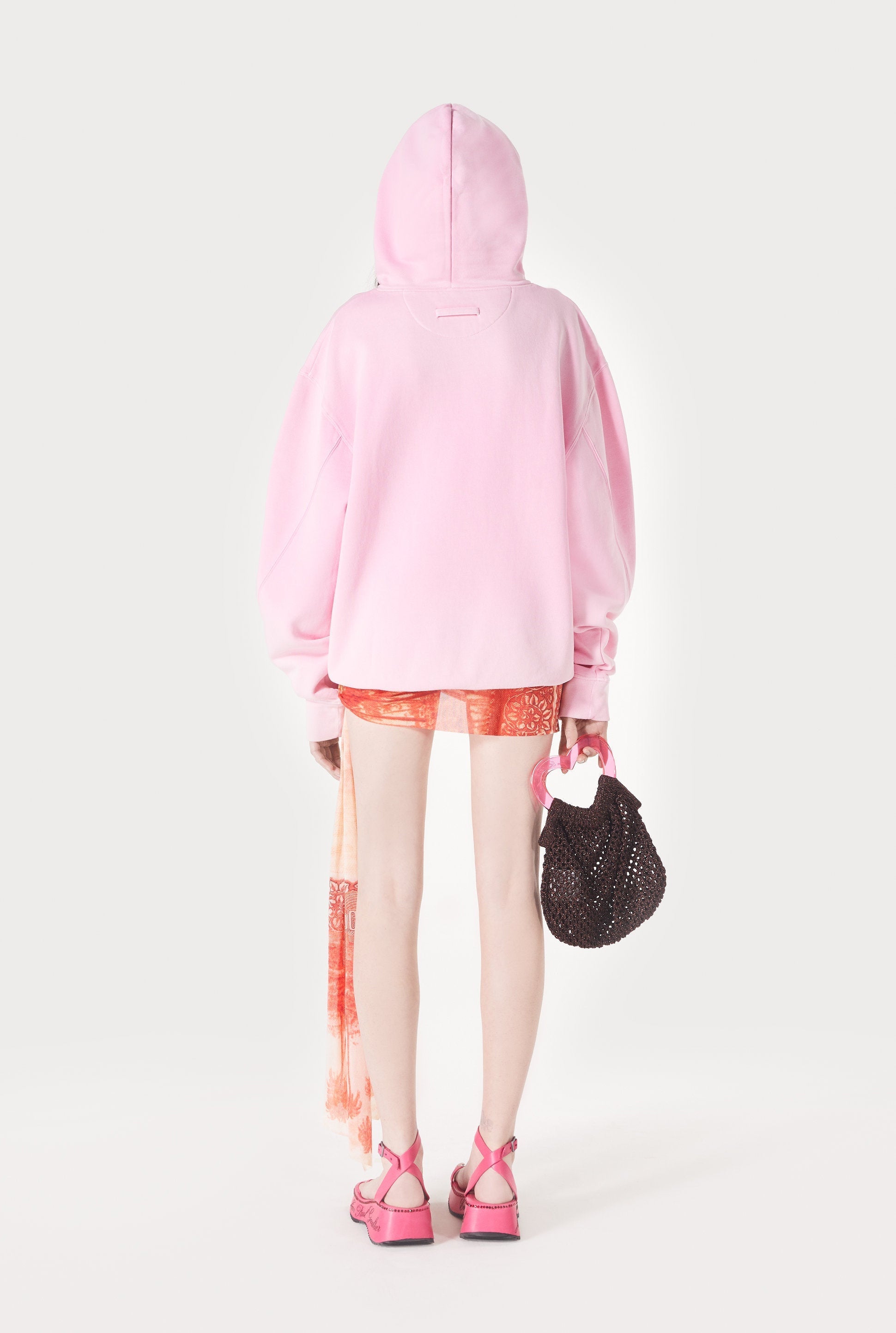 Evidently tie and dye unisex hoodie - Pink Bleached