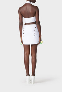 Jupe courte Cyber ajourée - White