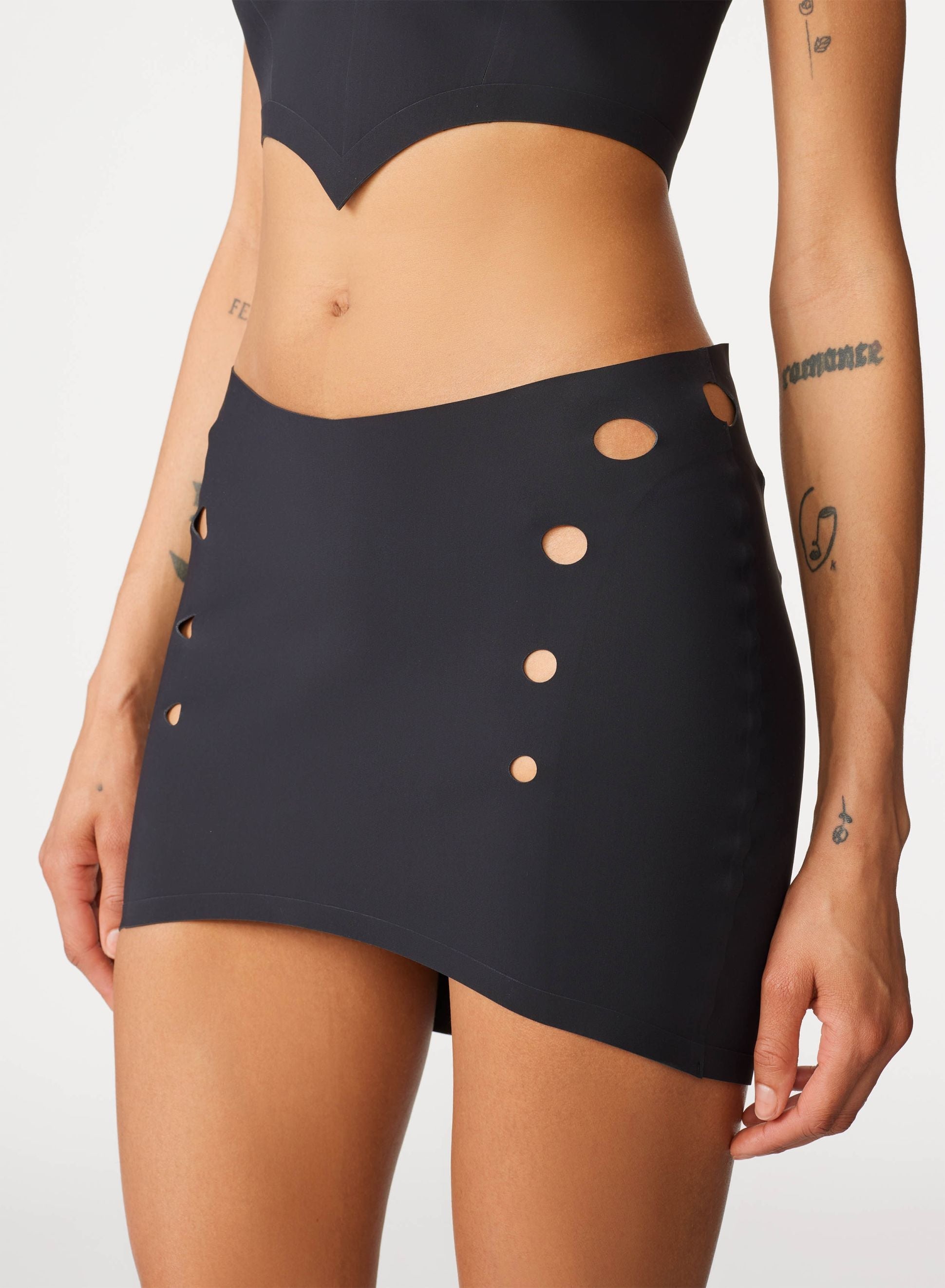 Jupe courte Cyber ajourée - Dark Grey