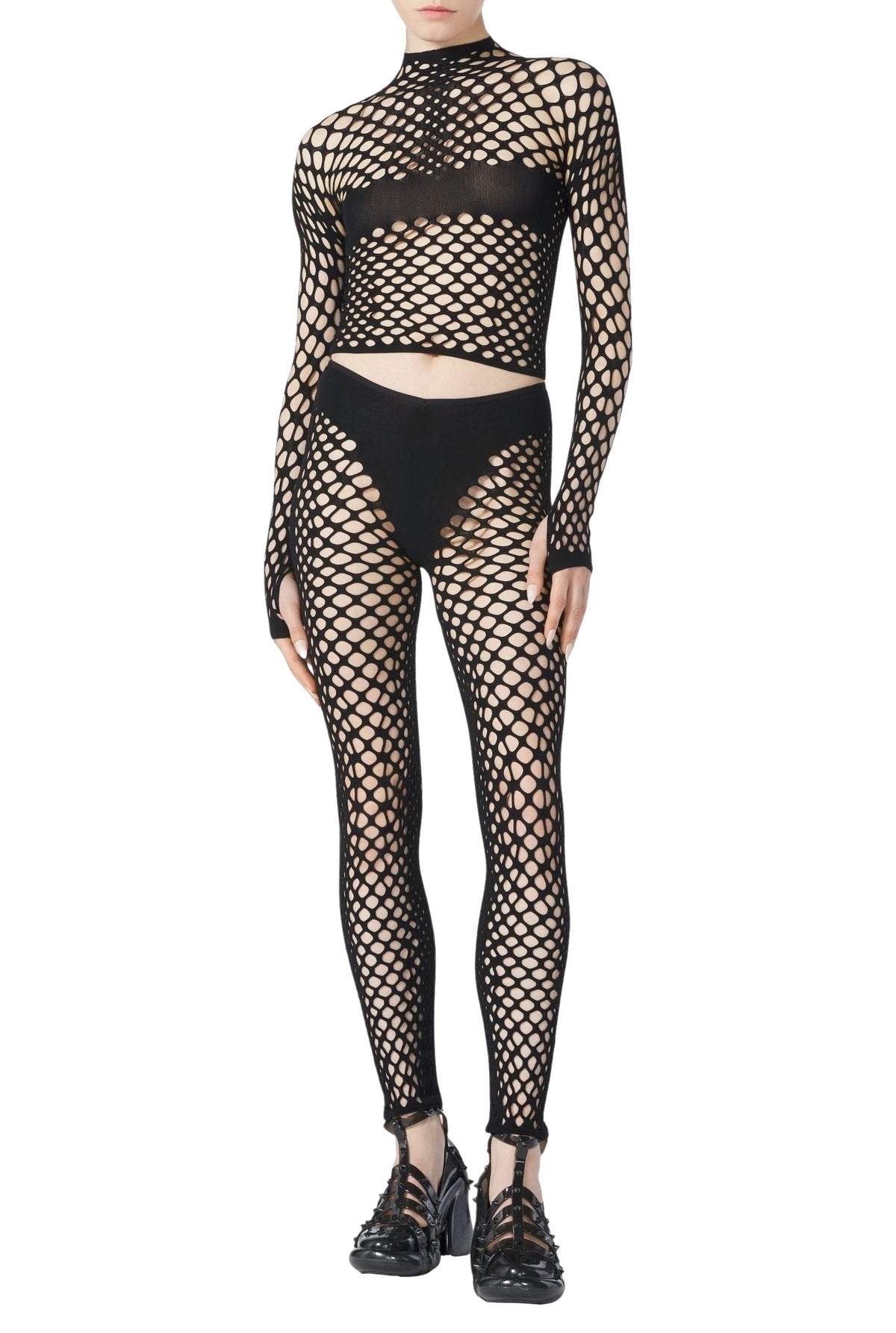 Legging Cyber en résille - Black