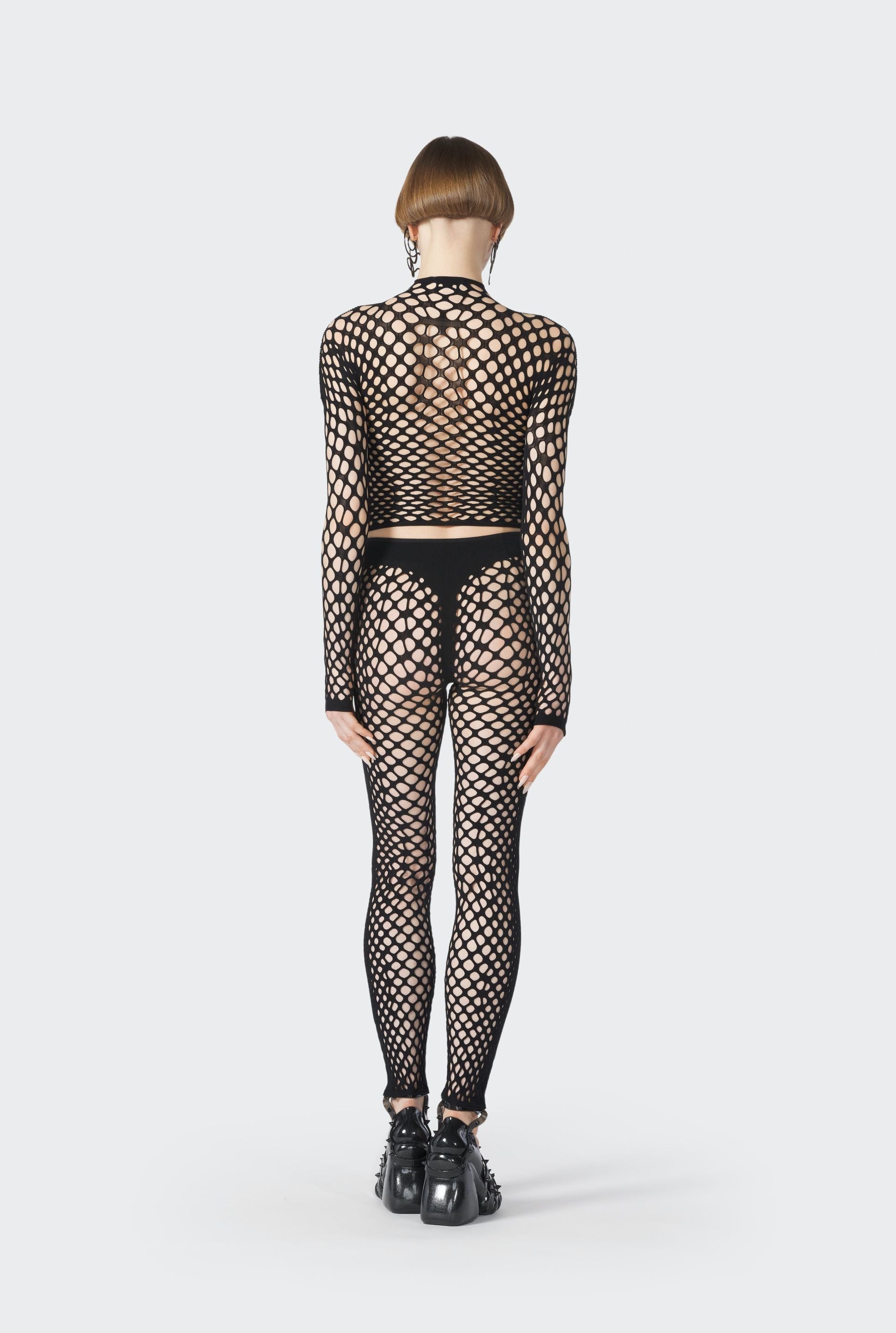 Legging Cyber en résille - Black