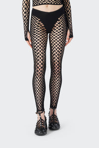 Legging Cyber en résille - Black