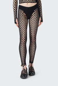 Legging Cyber en résille - Black