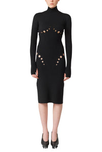 Cyber wool turtleneck dress - Black