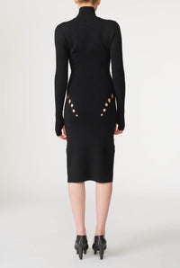 Cyber wool turtleneck dress - Black