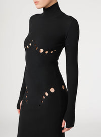 Cyber wool turtleneck dress - Black