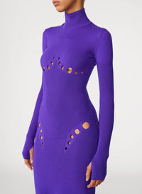 Robe Cyber à col roulé en laine - Purple