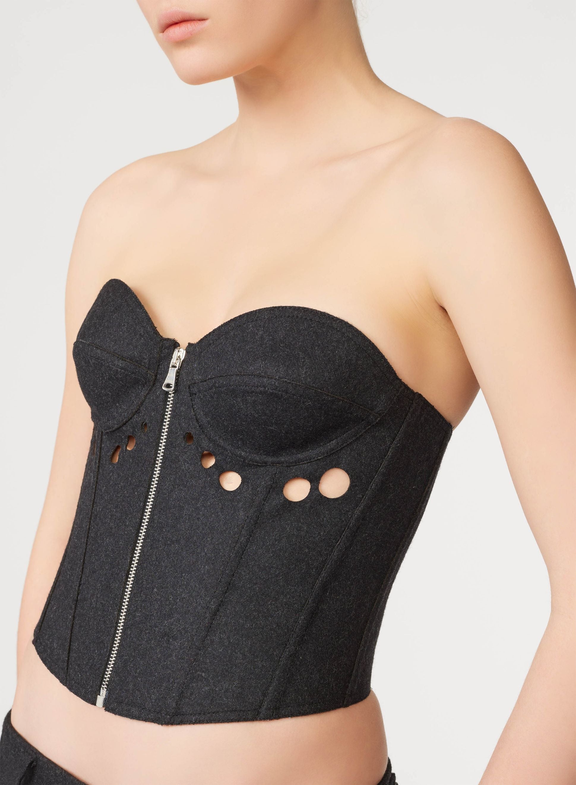 Cyber wool corset - Dark Grey