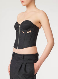 Cyber wool corset - Dark Grey