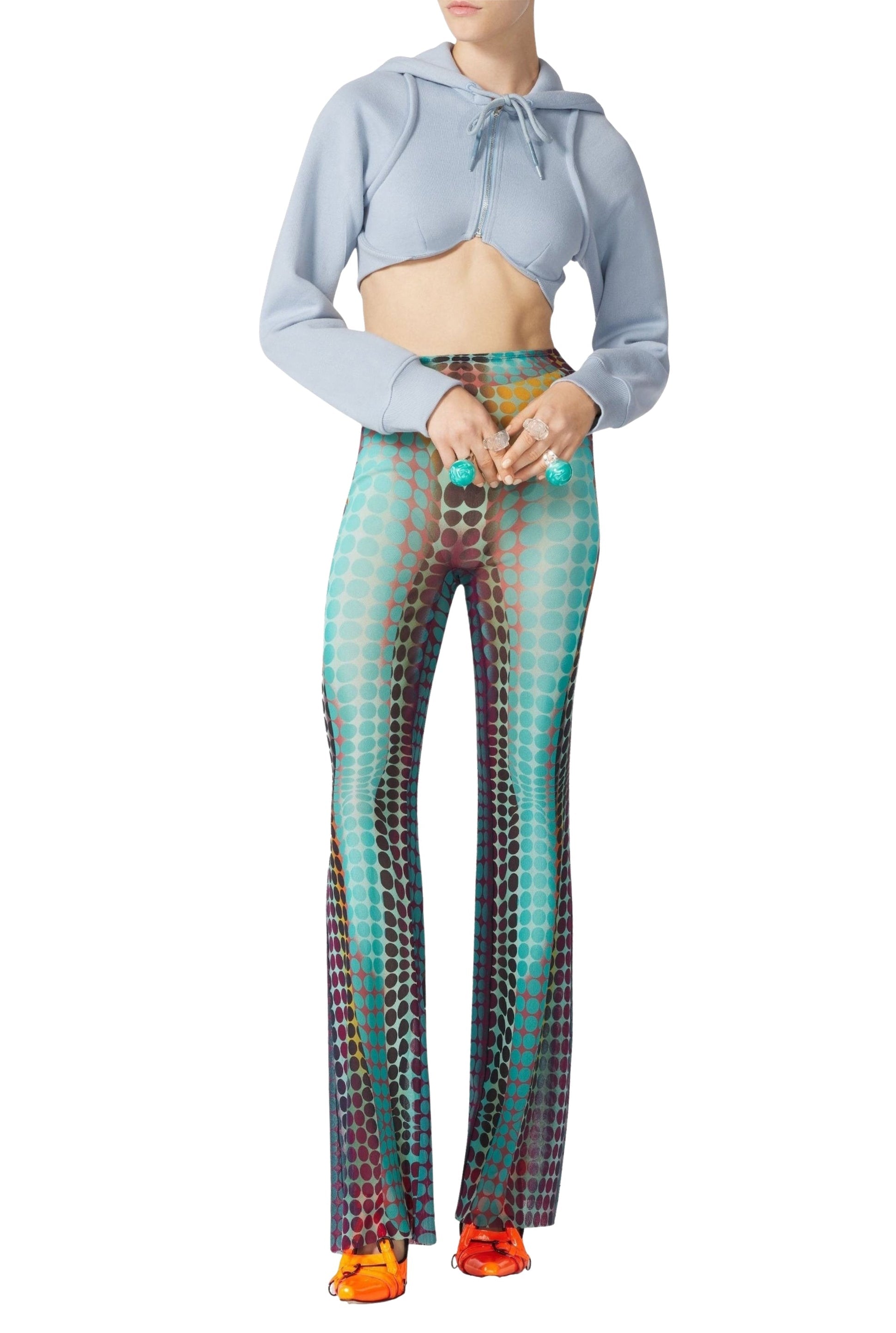 Sweat à capuche court Cyber - Light Blue