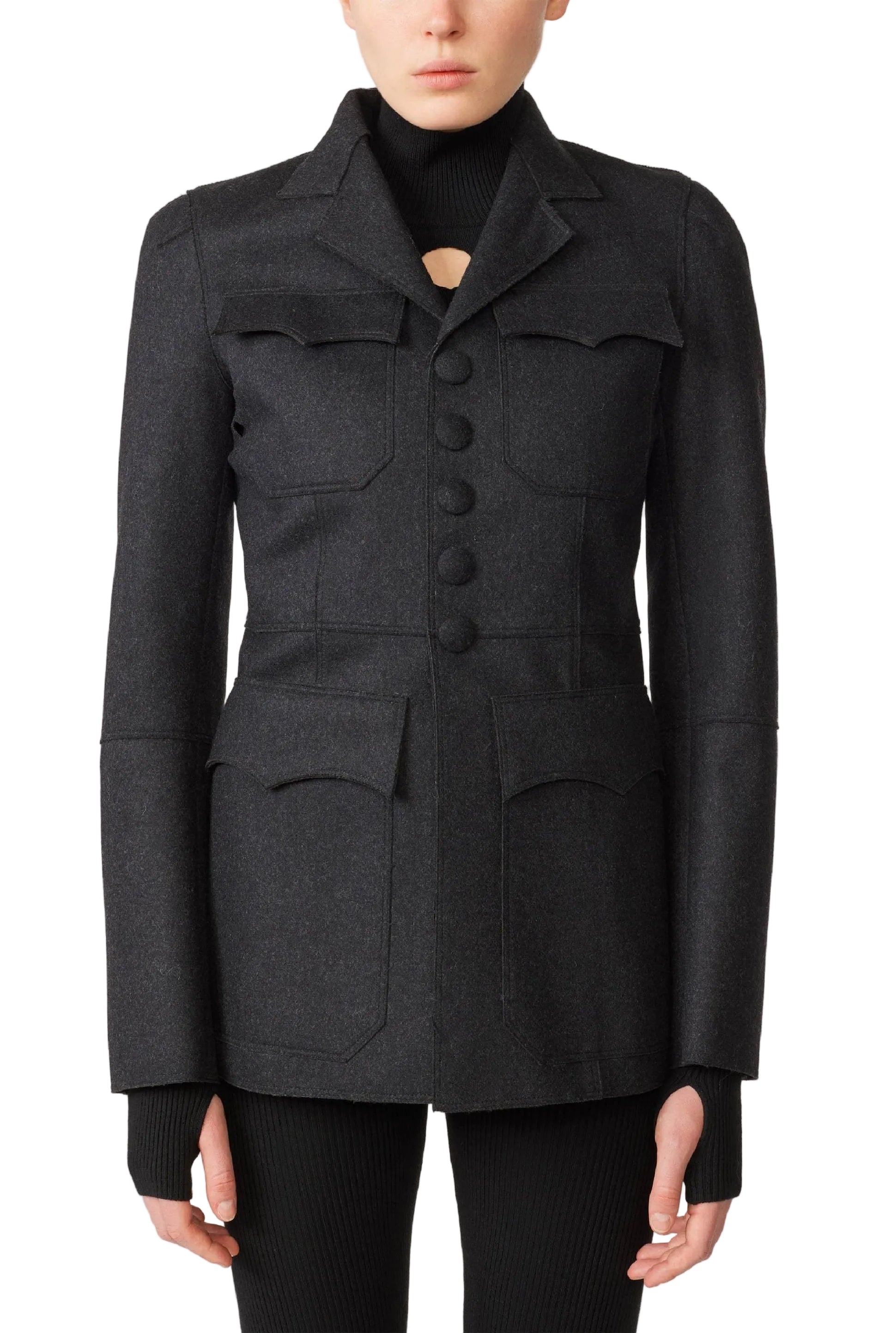 Veste Cyber en feutre de laine - Dark Grey