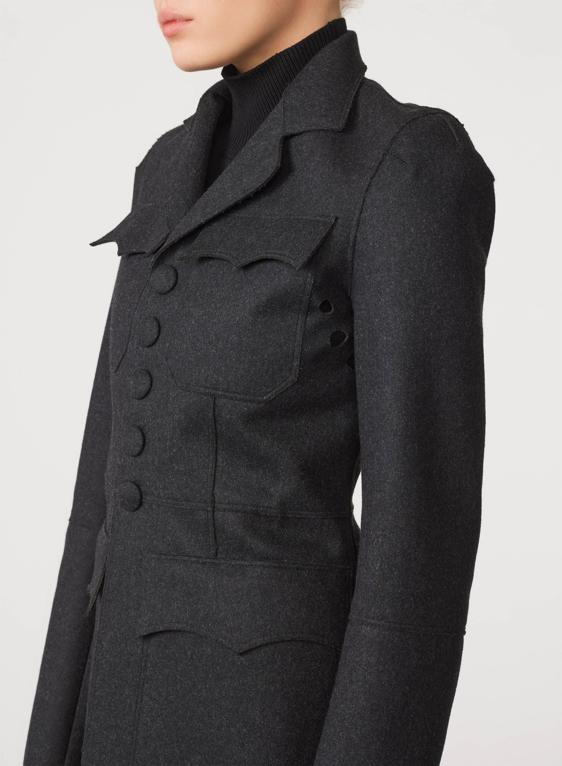 Veste Cyber en feutre de laine - Dark Grey
