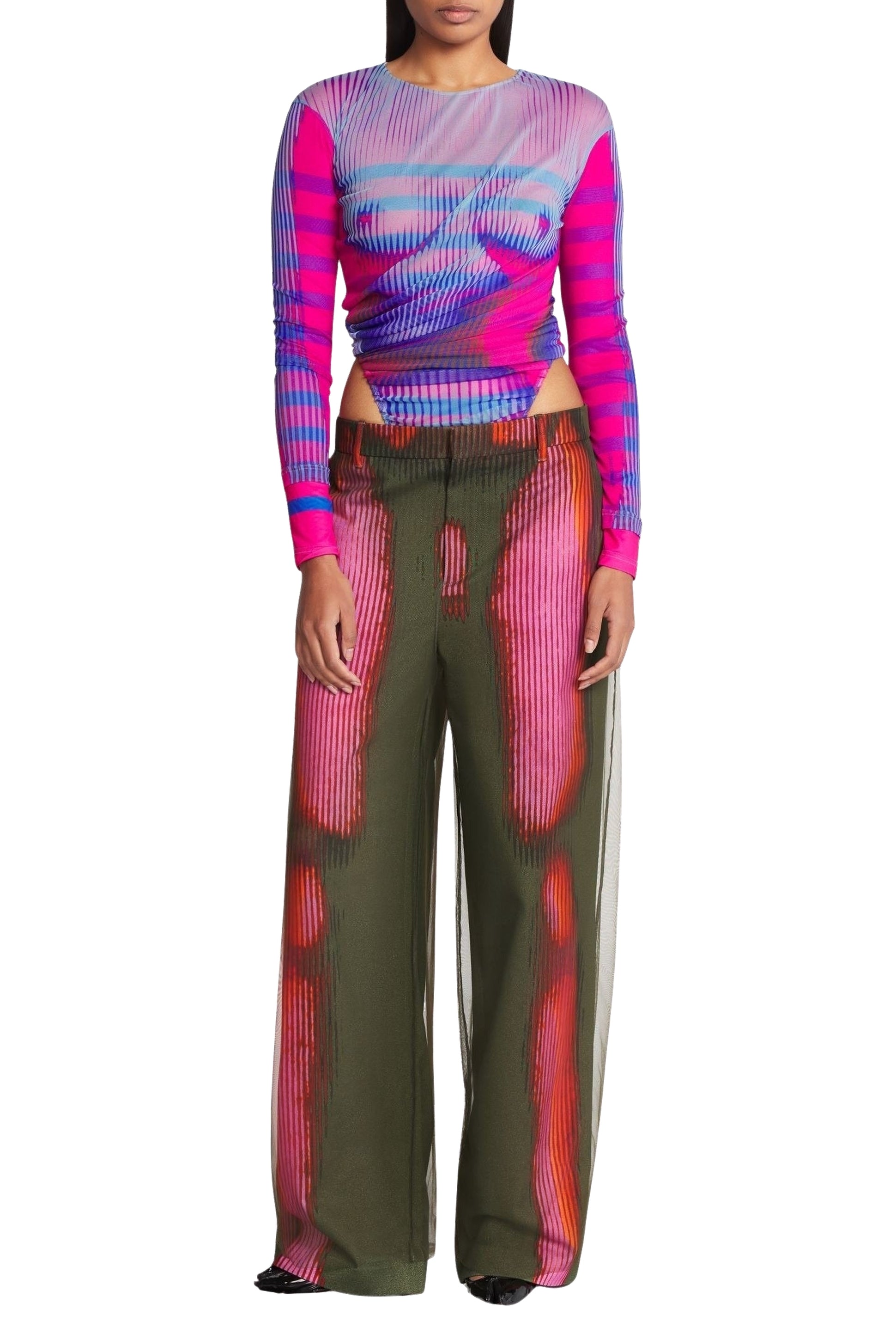 Body JPG x Yproject marinière à manches longues - Pink & Blue