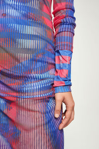 Robe longue JPG x Yproject imprimée - Pink & Blue