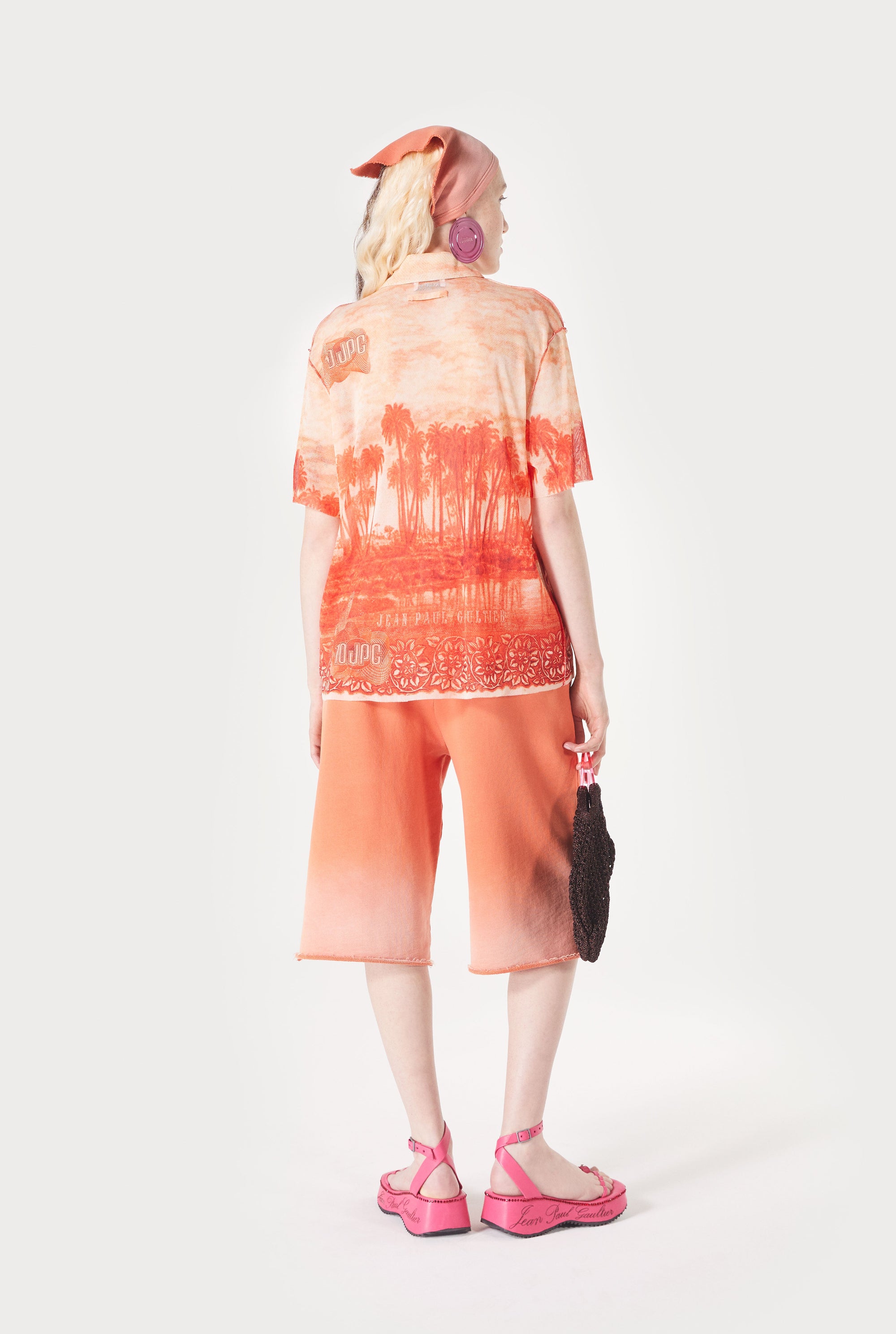 Foulard tie and dye - Orange Bleached