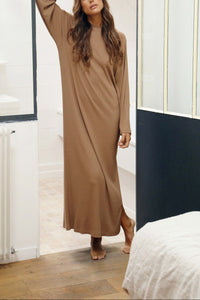 Robe longue Le Vivienne en maille - Camel