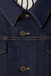 Veste Flower à lacets en denim - Indigo