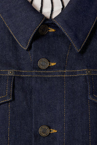 Veste Flower à lacets en denim - Indigo