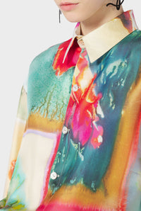 Chemise Flower imprimée en soie - Multicolor