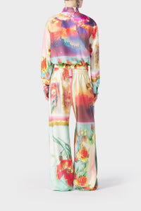Chemise Flower imprimée en soie - Multicolor