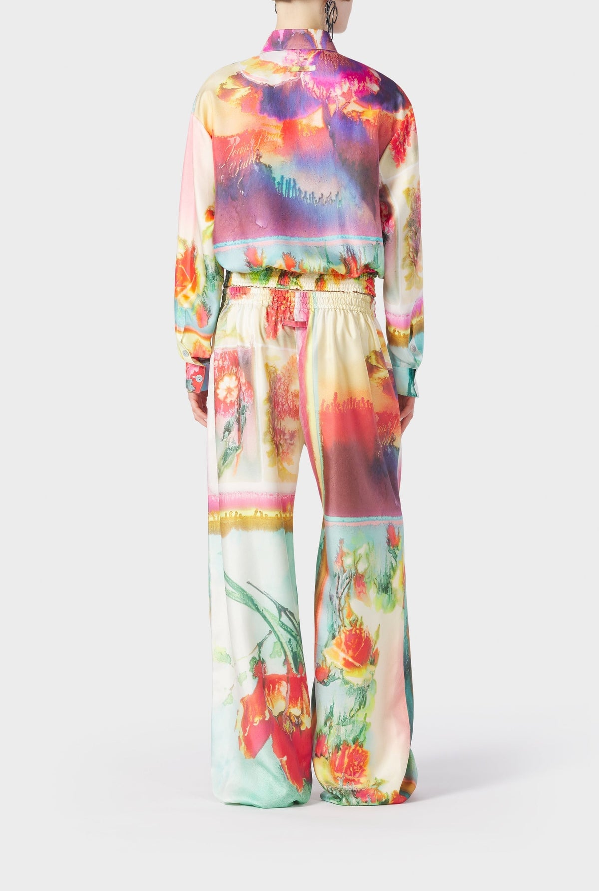 Chemise Flower imprimée en soie - Multicolor