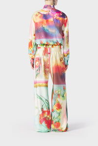 Chemise Flower imprimée en soie - Multicolor