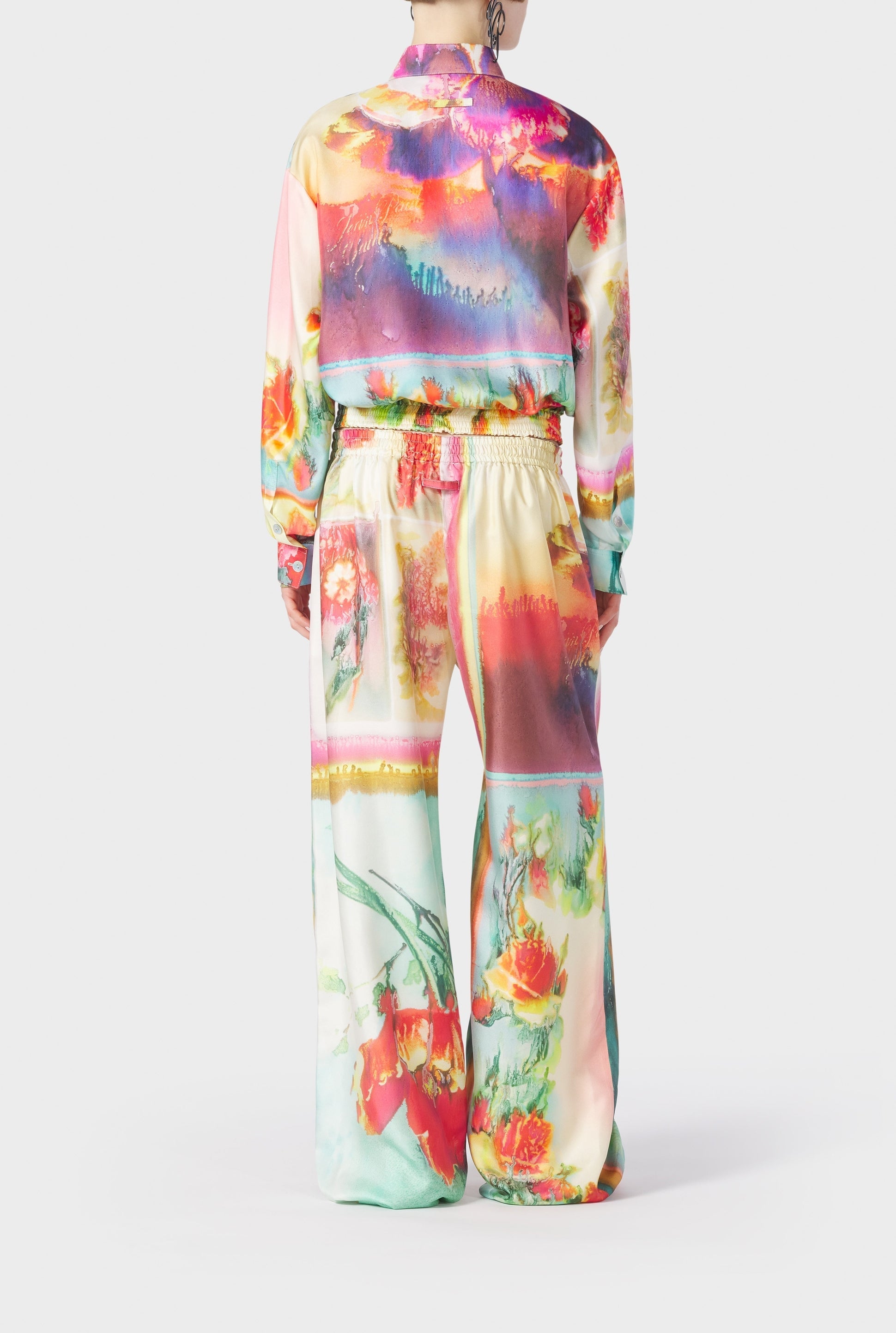 Chemise Flower imprimée en soie - Multicolor