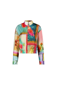 Chemise Flower imprimée en soie - Multicolor