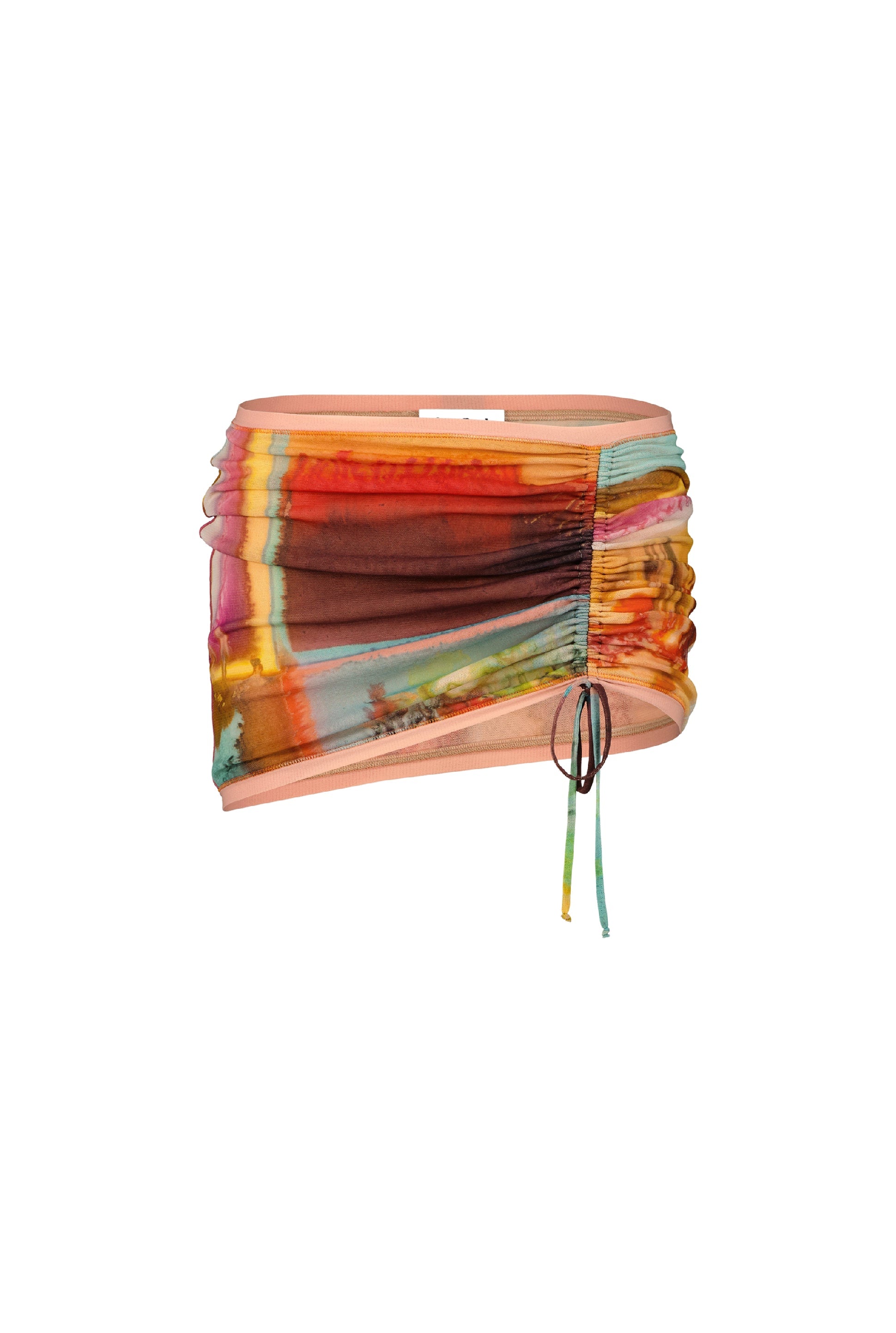 Jupe courte Flower froncée - Multicolor